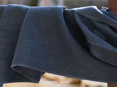 Tessuto Lino Antimacchia Hard Stone Washed Blu Jeans