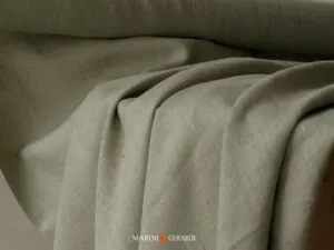 Tessuto Lino Colore VERDE MARCIO In Lino Tovaglie Tende