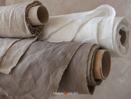 RADICI - Tessuti per Biancheria Letto e Tovaglie Bianco Terra Umbra Tortora