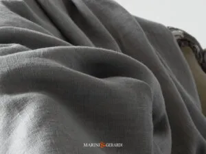GRIGIO CENERE - Tessuto Lino Grezzo Qualità Italiana tela Cruda
