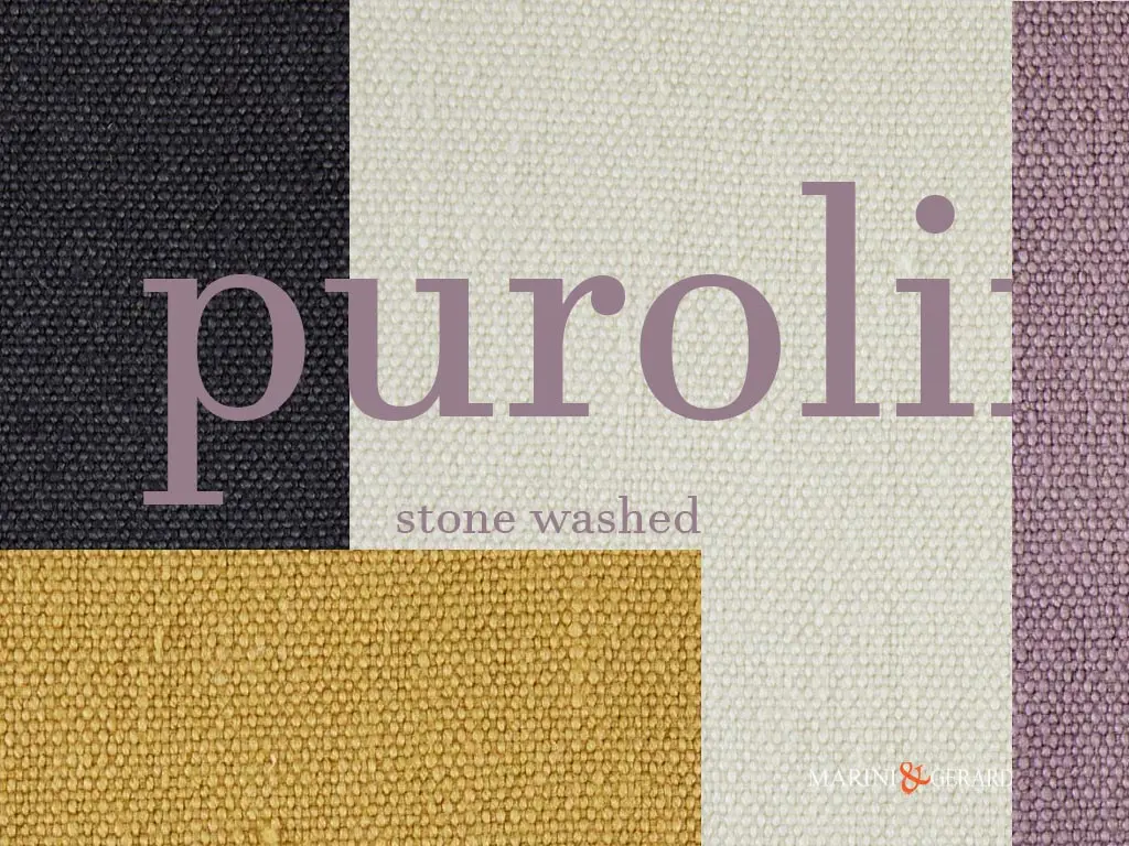 Tessuto per divani puro lino antimacchia pomice giallo bianco lilla