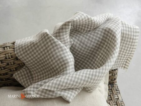 LA CAMPAGNOLA - Tessuto a quadretti in Lino Canapone per Tende e Tovaglie