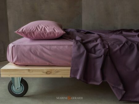 Tesuuto cotone percalle zefiro melanzana per lenzuola letto 5701