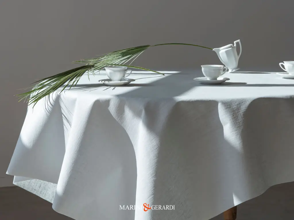 Tovaglia Antimacchia Lino Idrorepellente Colore Bianco