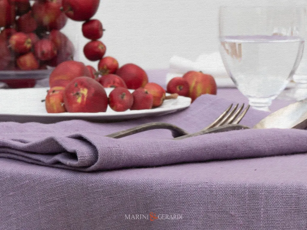 Tovaglia Da Tavola Lino Elegante Colore Glicine