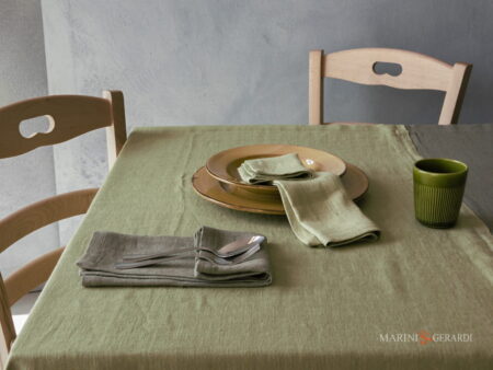 Tovaglia di lino pistacchio verde marcio