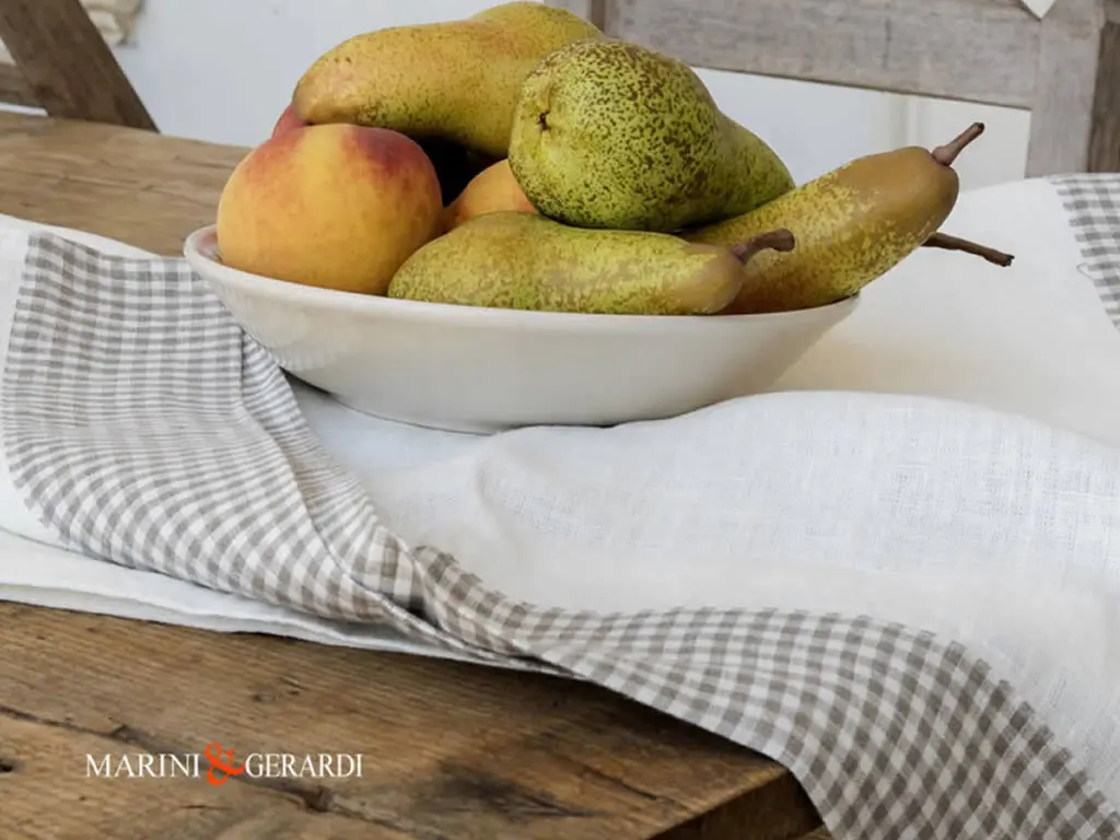 Tovaglie Country Chic Tessuto A Quadri In Lino