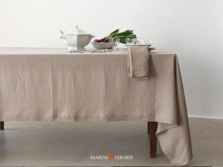 Tovaglie Da Tavola Eleganti Tessuto Lino Tortora Tropea
