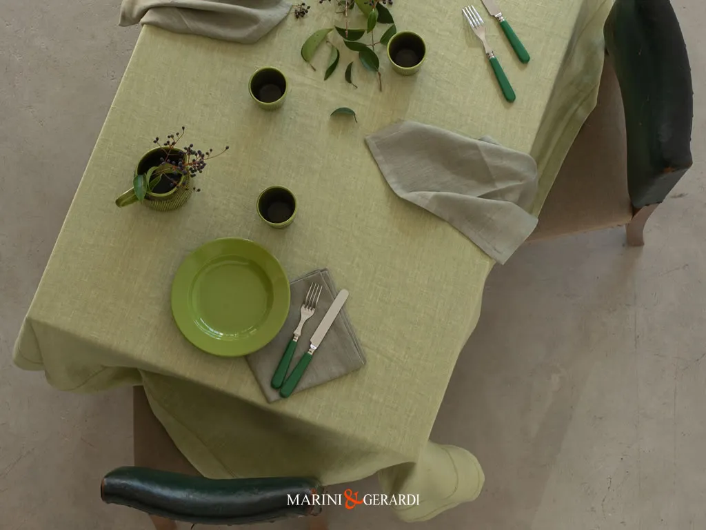 Tovaglie Tavola Moderne In Lino Verde Pistacchio
