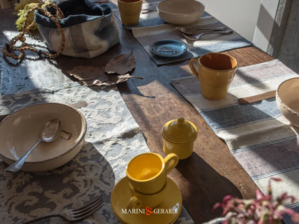 Tovagliette Colazione Jaquard Portapane In Lino Bambu / 5 Stelle