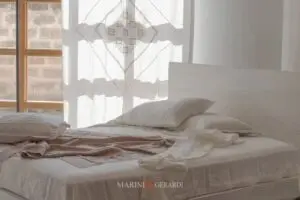 Completo Letto Tende Lenzuola In Lino Bianco Copripiumino Matrimoniale - Tende per Interni Arezzo