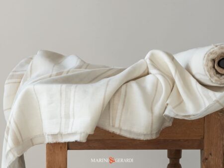 i migliori Tessuti per Tende in lino Panna Righe Ecru Chiaro Per Tende Tavola