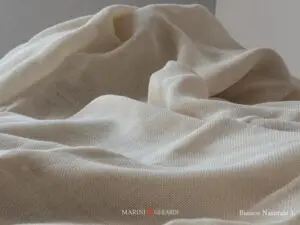 Filanda Tessuto In Lino Struttura Rete Bianco Naturale 1 FF449