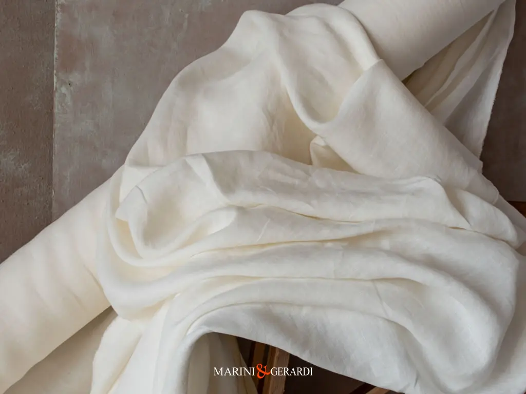 Stoffa Per Tende In Lino Panna Basic Acaya