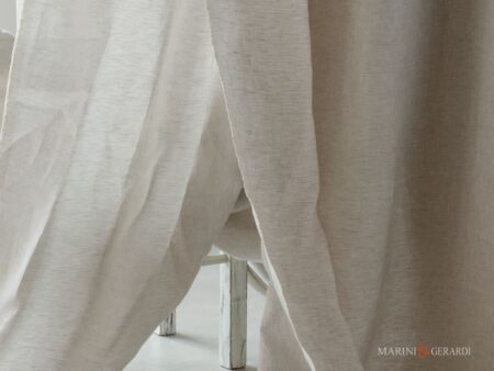 Tessuto In Lino Per Tende Barolo Grigio Sobrio