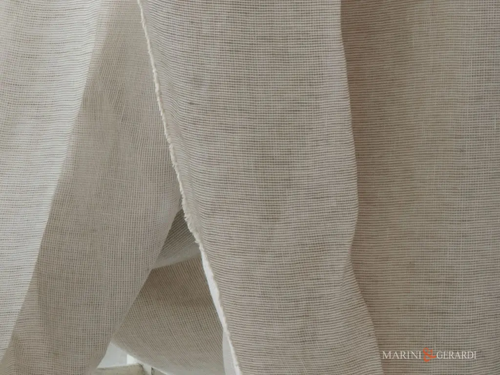 Tessuto In Lino Tendaggi Moda Barolo Grigio Sobrio