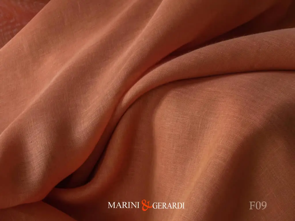 Tessuto Lino Di Lusso Tende Moderne Arancio F09
