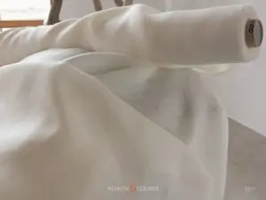 Tessuto Lino Per Tende Classiche Di Lusso Bianco Naturale 000