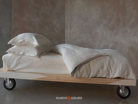 Copripiumino Letto Federe Lino Acaya Bianco Panna