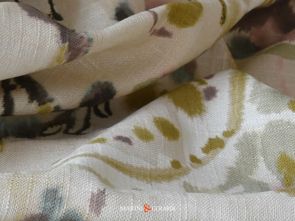 Fiorira Un Giardino Tessuto Lino Oligominerale Per Tappezzeria Tavola