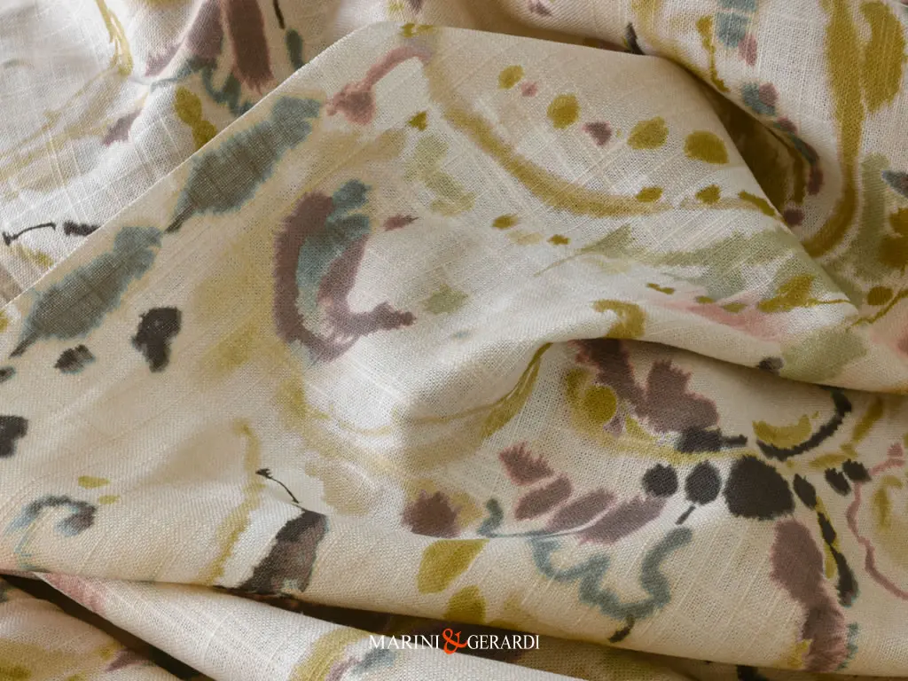 Fiorira Un Giardino Tessuto Lino Per Tende Tappezzeria Tavola