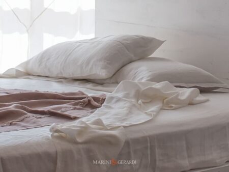 Lenzuola Piane Per Letto In Lino Bianco Acaya