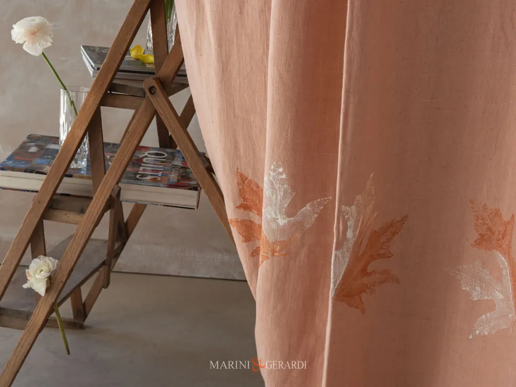 Tende A Pannello Design Foglie Sapore Autunno Salmone
