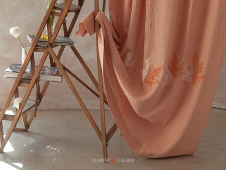 Tende A Pannello Design Moderno Foglie Autunno Salmone