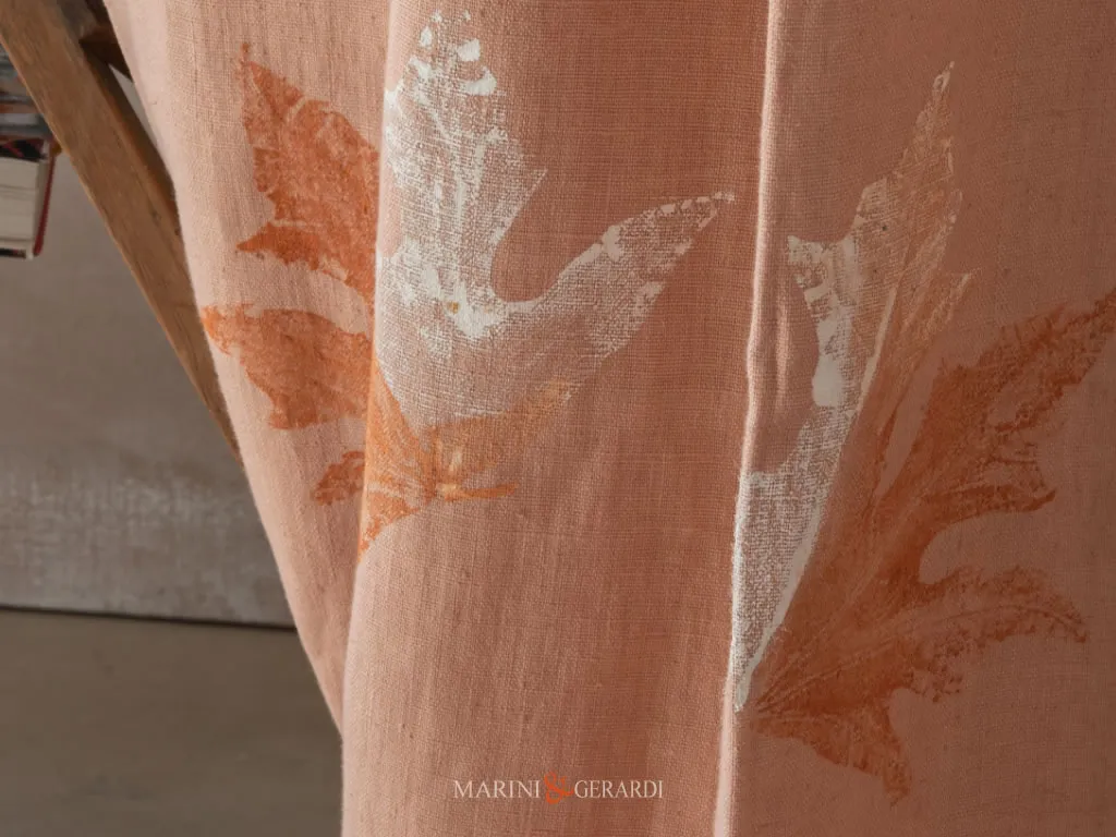 Tende A Pannello Moderne Design Foglie Sapore Autunno Salmone
