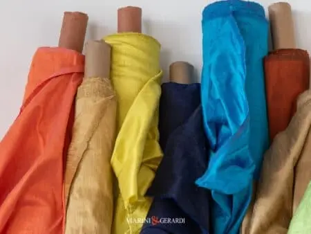 Tessuto Dupioni Shantung In Seta Colori Cangianti