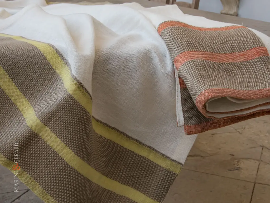 Runner Da Tavola Stoccolma Bordo Giallo Righe