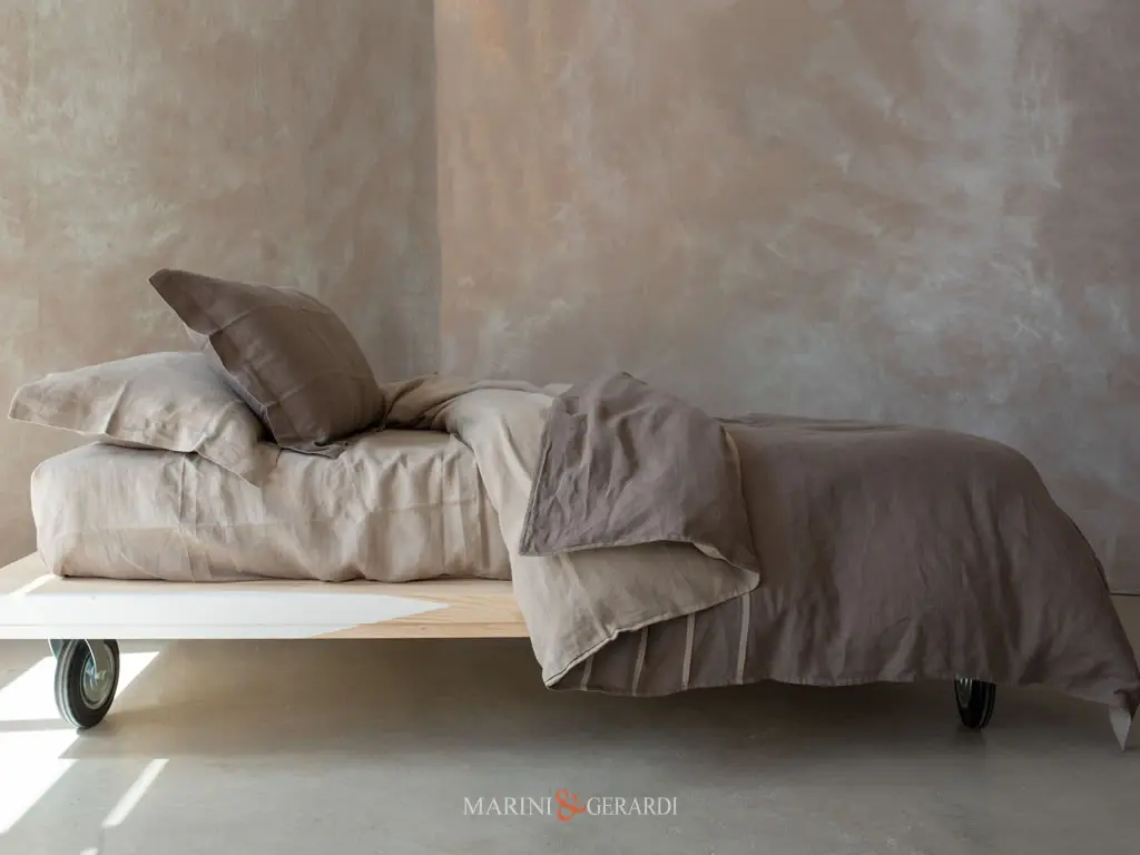 Duchessa Copripiumino Lino Liscio Il Senza Tempo Colori Terra Umbra Tortora