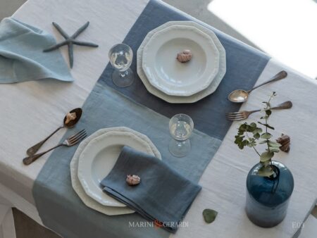 AMSTERDAM - Tovaglie Runner in lino per una Tavola Bicolore