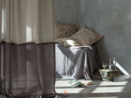 Tende Moderne Filtranti Per Camera Da Letto In Lino Perla Selce