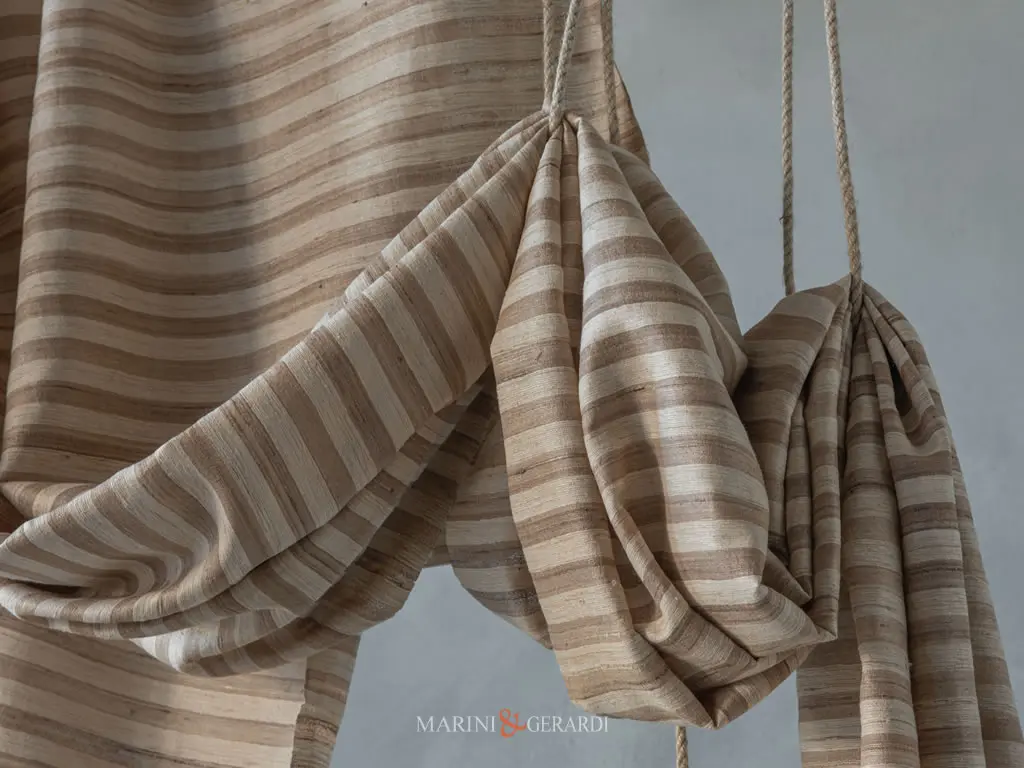 Tessuto Shantung Seta Tricase ACFF137 Rigato Orizzontale