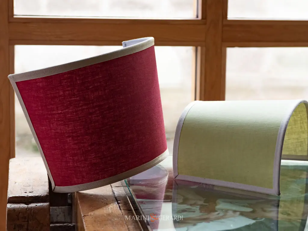 Prezzemolo Applique Da Parete Stoffa Puro Lino Design Classico Rosso Uva Verde Pistacchio