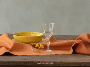 Runner Da Tavolo Shabby Kaki Arancio Lino Froisse Capriccio Divino