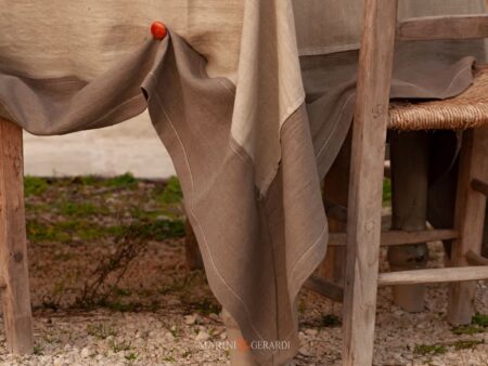 Tovaglia Cucina Con Balza Applicata Caffe Latte Tabacco Perugia