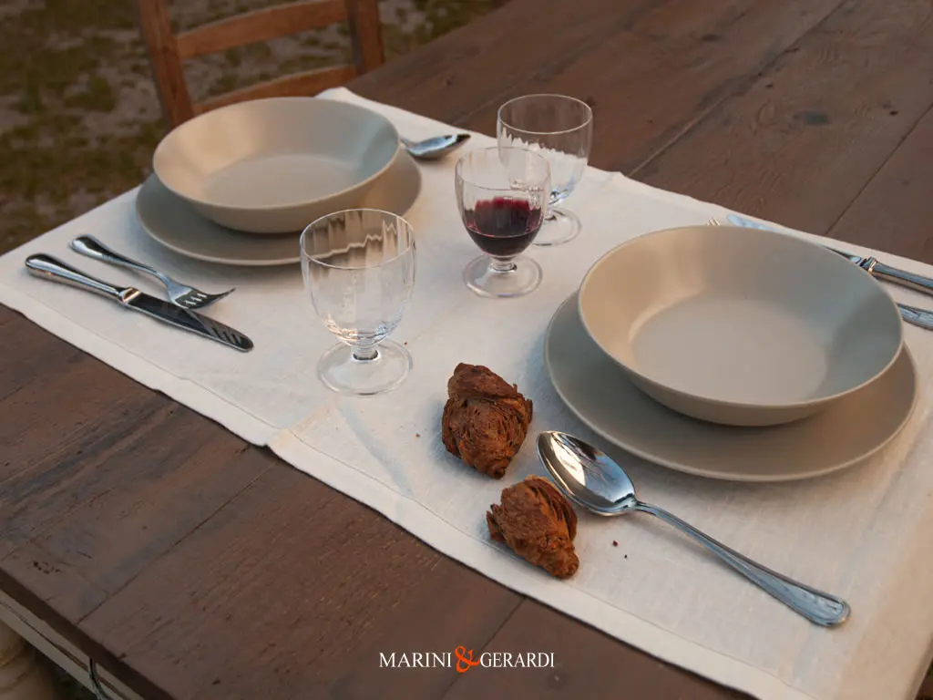 Runner Tavola Di Lino Colore Panna Tela Cruda