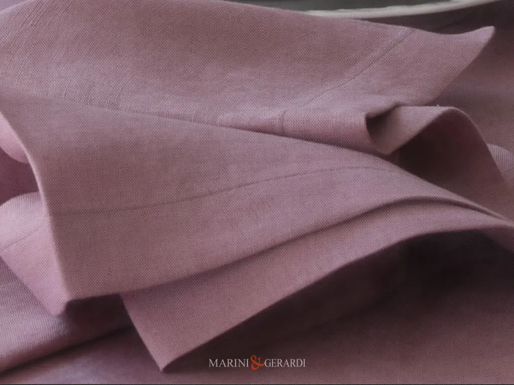 Tovaglie Rettangolari Grandi Di Lino Con Tovaglioli Rosa Pesco