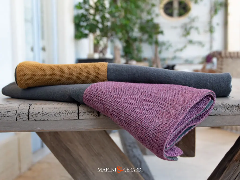 Runner Tavola Online Lino Colore Lavagna Senape Violacciocca