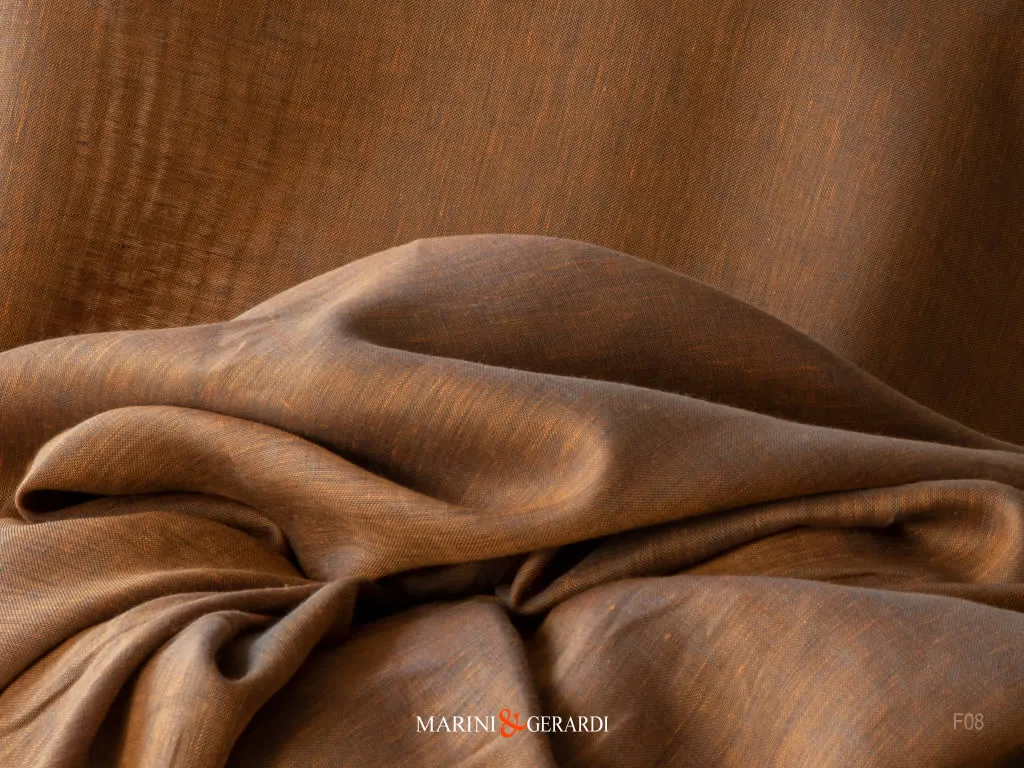 Tessuto Filtrante In Lino Salento Liscio Bronzo Antico F08