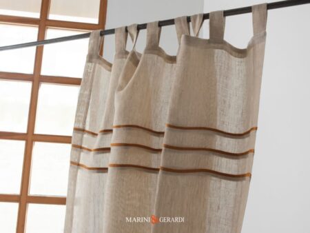 Penelope Tende Camera Da Letto Classica In Lino Balsa Inserti Shantung