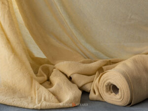 Tessuto Per Tende Interni Lino Stropicciato B05 Biscotto