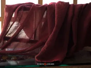 Tessuto Per Tende Interni Lino Stropicciato E03 Bordeaux