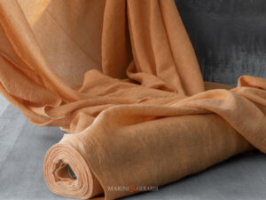 Tessuto Per Tende Interni Lino Stropicciato F02 Mandarino Cinese