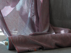 Tessuto Per Tende Lino Stropicciato E38 Barbabietola