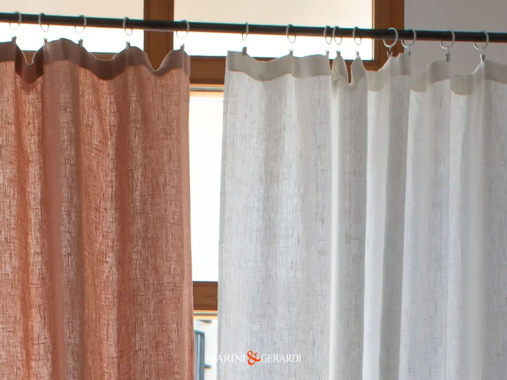 Tenda Lino Grezzo Informale Fresca Coprente Rosa Shabby Chic