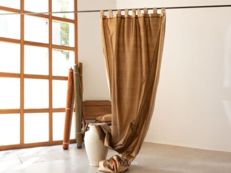Tenda Stanza Da Letto Elegante In Seta Shantung Organza Doppio Pannello