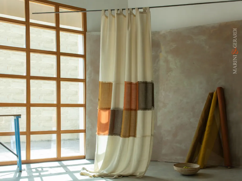 Tende Moderne Per Camera Da Letto Patchwork In Lino A Colori